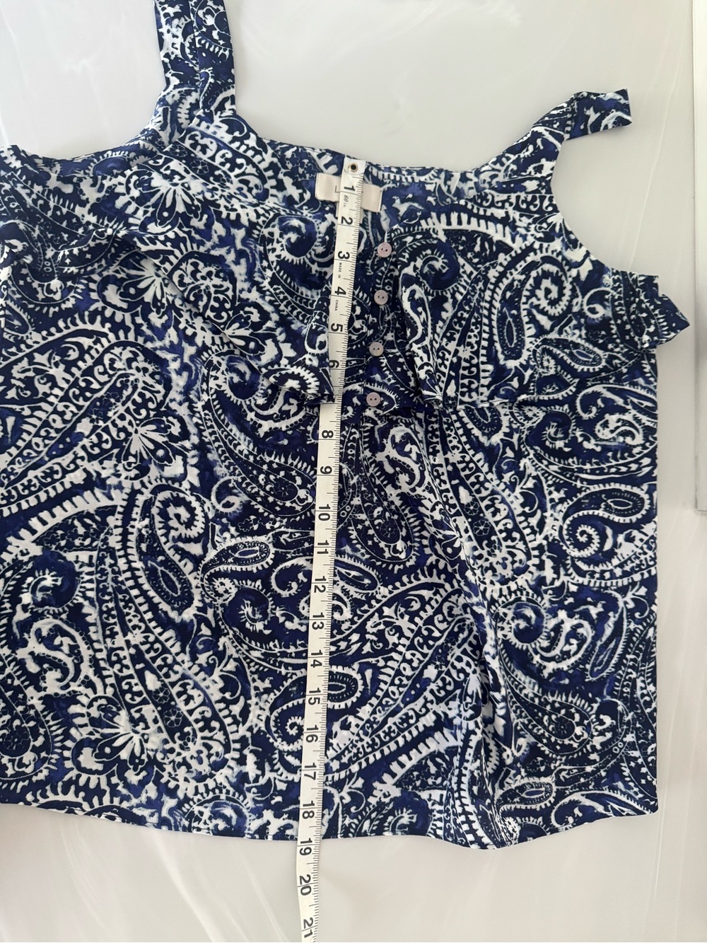 LOFT Navy and White Paisley Camisole US Small - Picture 5 of 7